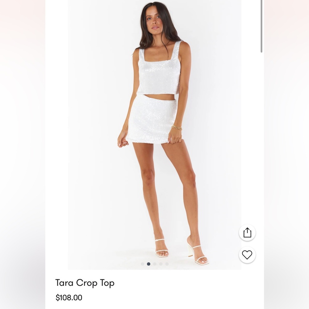 Show Me Your MuMu “Tara Crop Top” and matching mini skirt Both Size: L
